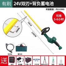 전동 전지가위 트리머 리튬 배터리 충전식 조경 차 나무 전정 가위 헤지 가위 차 따기 유물, 브러시 이중 블레이드(24v 배터리 포함)