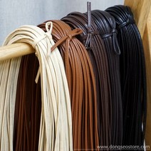 동서스토어 레자가죽 파이핑끈 5mm 인조가죽끈 가죽리본끈 마크마레 가방 재료, 레드(1야드_90cm)