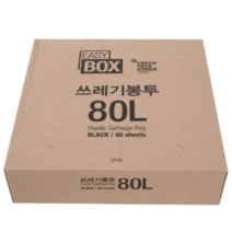 그린팩코리아 이지박스 쓰레기봉투 블랙, 80L, 120개입
