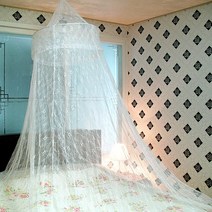공주침대 캐노피 모기장 천장캐노피 화이트 꽃무늬 침대가림막
