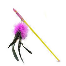 꿩깃털 고양이 장난감 흥미유발 낚시대 애묘낚싯대 야옹이깃털장난감, 1개