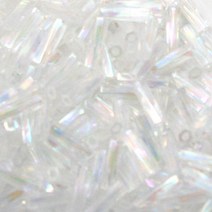 [3544]막대비즈 6mm 트위스트 투명(Rainbow)(250TS) 10g