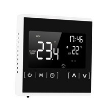 실내 온도 조절기 보일러 smart thermostat panel lcd touchscreen programmable 85-250v temperature controller, 화이트 블랙