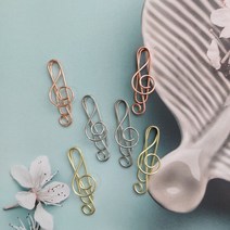 [haramshop] 디자인클립 음표 높은음자리표 페이퍼 클립 로즈골드 10P + 골드 10P
