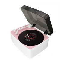 CD 플레이어 휴대용 cd플레이어 cdp 아날로그 레트로 씨디 시디 5v 2a 블루투스 스피커 스테레오 led screen mountable music player ir, 분홍색
