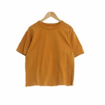유니클로U 오렌지 면혼방 반팔컷팅티셔츠 여자 4379