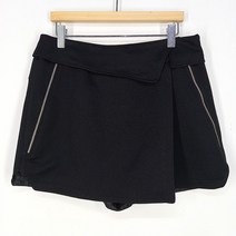 빈티지다온 씨 여 사이드 지퍼데코 폴리 3부 랩 치마바지 블랙55