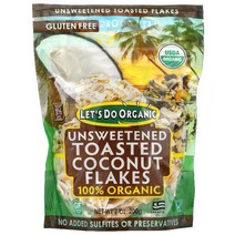 Edward Sons Let's Do Organic 100% Organic Unsweetened Toasted Coconut Flakes 7 oz (200 g), One Color, One Size, 1개
