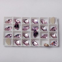 은하수 유리 납유리 다양한 색상 라인석 봉제 플랫백 스톤 의류 드레스용 크리스탈 바느질, 9x14mm-30pcs, Violet