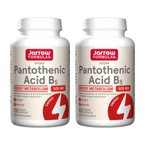 JARROW 판토텐산 B5 100정 2개 Pantothenic Acid 500 mg 100 VEG CAPSULES