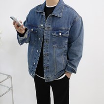 엠클로 남자 빅사이즈 오버핏 투포켓 데님 트러커 청자켓 남여공용 (2color)