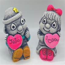 제주 돌하르방 커플 장식인형 7종(진주) 미니어처 인테리어 감성소품 제주도특산품, 01 제주러브