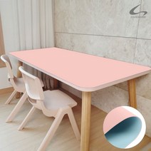 양면 인조가죽 리바트 꼼므 책상 데스크매트, 핑크/블루