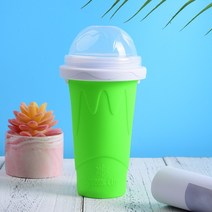 조물조물 슬러시메이커 슬러시만들기 아이스컵 슬러쉬 퀵슬러시 탄산음료 아이스 스무디 과일주스 콜라, 부드러운 녹색 [스푼 + 컵 브러시 보내기]