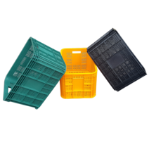 세화파렛텍 플라스틱 과일박스 과일상자 농산물박스 사각박스 3개 1세트 구성, 검정(3개 1세트)
