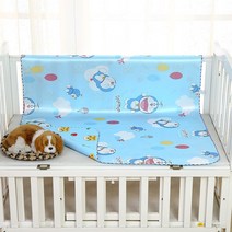 생리방수패드 생리 이불 패밀리 침대 이불 패드 여름 스 돗자리 신생아 방뇨 방류 통풍이 가능한 큰 사이즈 통경노인 이모, 03 블루딩고양이 아이스패드（기계세탁）