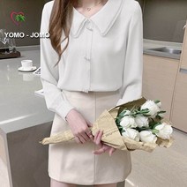 여성 카라넥 레이스 러블리 가을 빅사이즈 긴팔 블라우스 YJS692