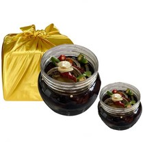 완도 전복장 선물세트 전복장조림 설 선물 1kg+1kg, 완도 전복장 1kg+1kg, 선물용 보자기 포장