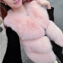 여우털조끼 폭스퍼자켓 폭스베스트 모피베스트 겨울 의 두꺼운 따뜻한 짜 패션 넥