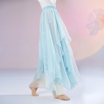 일자 찰랑찰랑한스타일 버들 노래 고전무용 의상 층층이 가을치마바지