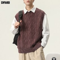 DFMEI.스웨터 나시와 블라우스 미니 레드 니트 베스트