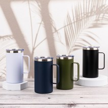 손잡이 머그컵 아이스 콜드 사무실 회사 벤티 큰 스텐 텀블러 700ml, 네이비