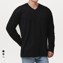 무지티센터 긴팔 무지 베이직 V넥 티셔츠 남여공용 S-4XL 빅사이즈 국내생산 쭉티