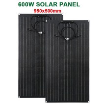 태양광3KW ETFE 태양광 패널 유연한 단결정 전지 케이블 야외 자동차 RV 방수 충전식 시스템 300W, 06 2pcs 600W PET