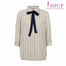 SOUP 스트라이프 리본타이 블라우스(SV4LS91)