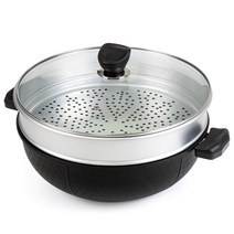 퀸센스 인덕션겸용 2단찜 멀티웍 찜기 찜냄비 찜솥, 36cm