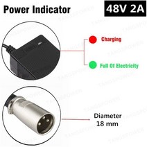 TANGSPOWER 전기 자전거 납산 배터리 충전기 57.6V 스쿠터 바이크 오토바이 48V 2A, [02] EU, [02] 3-Pin XLR