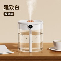 습도표시 디지털 가습기 무음 가정용 침실 책상위 어린이방 사무실 대용량 듀얼 스프레이, 습도표시-화이트