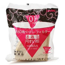 하리오 커피필터 VCF01Y 100매 X 20개, 단품