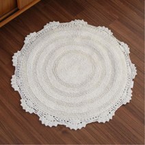 감성 아기방소품 뜨개 레이스 원형러그 북유럽카페트 인테리어발매트