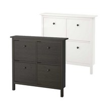 이케아 HEMNES 헴네스 4칸신발장 107x101cm 수납장, 블랙브라운 401.612.08