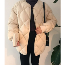 여성 숏 하프 겨울 기본 패딩 점퍼 아우터