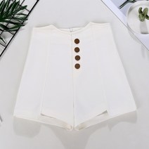 Baiwife 언밸런스 스판 아웃도어 반바지 여성 여름 하이웨이스트 싱글 패션 A라인 팬츠 3263