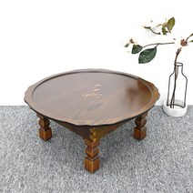 남원은행공방 엔틱 나비꽃 밥상 원형상 찻상 접이식 1인 2인 3인 4인 6인, 원형 엔틱 풍년나비꽃 지름51cm