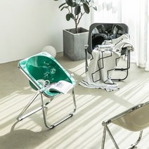 비비드 접이식 의자 편집샵 다이닝 모듈 체어, 투명 호박색