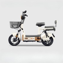 YADEA 트렌디 전기자전거 48V 16Ah, 48V 16AH 70km 크림 화이트
