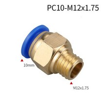 유압 프레스 압착기 자키 공압식 삽입 기관 퀵 커플 링 메트릭 PC4/6-M5PC8-M6/M8/M10M12 1개, 16 PC10-M12X1.75