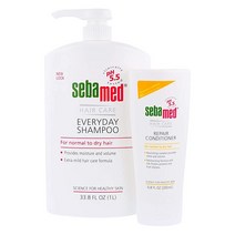 Sebamed 에브리데이 샴푸 (1 리터) 및 리페어 컨디셔너 (200 mL) 모든 모발 유형 및 민감한 두피를 위한 저자극성 - 파라벤 프리 - 비누와 알칼리 프리 세바메드, Liter Shampoo + Conditioner