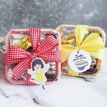단체간식 세트 회사 다과 화이트데이 교회 행사 군인 답례품 곰신선물 화이트데이 여자친구선물, 노랑, 옵션06.꼬마 숙녀