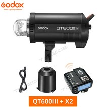 카메라플래쉬 사진 촬영 조명 카메라 후레쉬 Godox QT400III QT600III QT1200III GN65 18000s 고속 동기화 스튜디오 플래시 스트로브 라이트 24G, QT600III add X2T+for Fuji