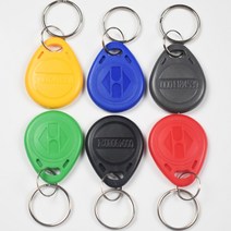 액세스제어 RFID 키 체인 카드 태그 125khz ID Keyfob TK4100 EM4100 액세스 제어 시간 출석 Fob 토큰 링 10 개, [01] 혼합 색상