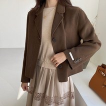 그녀희제 히든 크롭 핸드메이드 숏 코트