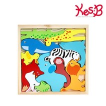 동물퍼즐 조각 쌓기놀이 밑그림 원목퍼즐 인지능력 소근육장난감