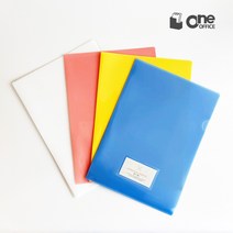 원오피스 A4 칼라 명함화일 l자화일 L홀더 엘홀더 포켓화일 100개, 명함 핑크100개