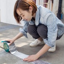 [소공원] 초강력 만능 방수 부틸테이프 옥상균열 배관 크랙 랙산 파이프 판넬 지붕수리 누수 보수, 5cmx10m