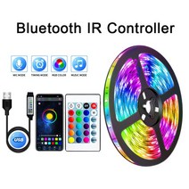 스마트무선블루투스태그 IOS 및 안드로이드 USB LED 스트립 조명 RGB 5050 2835 블루투스 앱 제어 유연한 램프 테이프 리본 다이오드 럭스 TV 백라이트 방 장식, 60.Bluetooth Controller  RGB 2